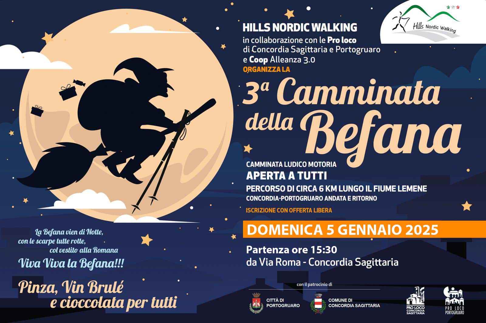 camminata nordic walking della befana